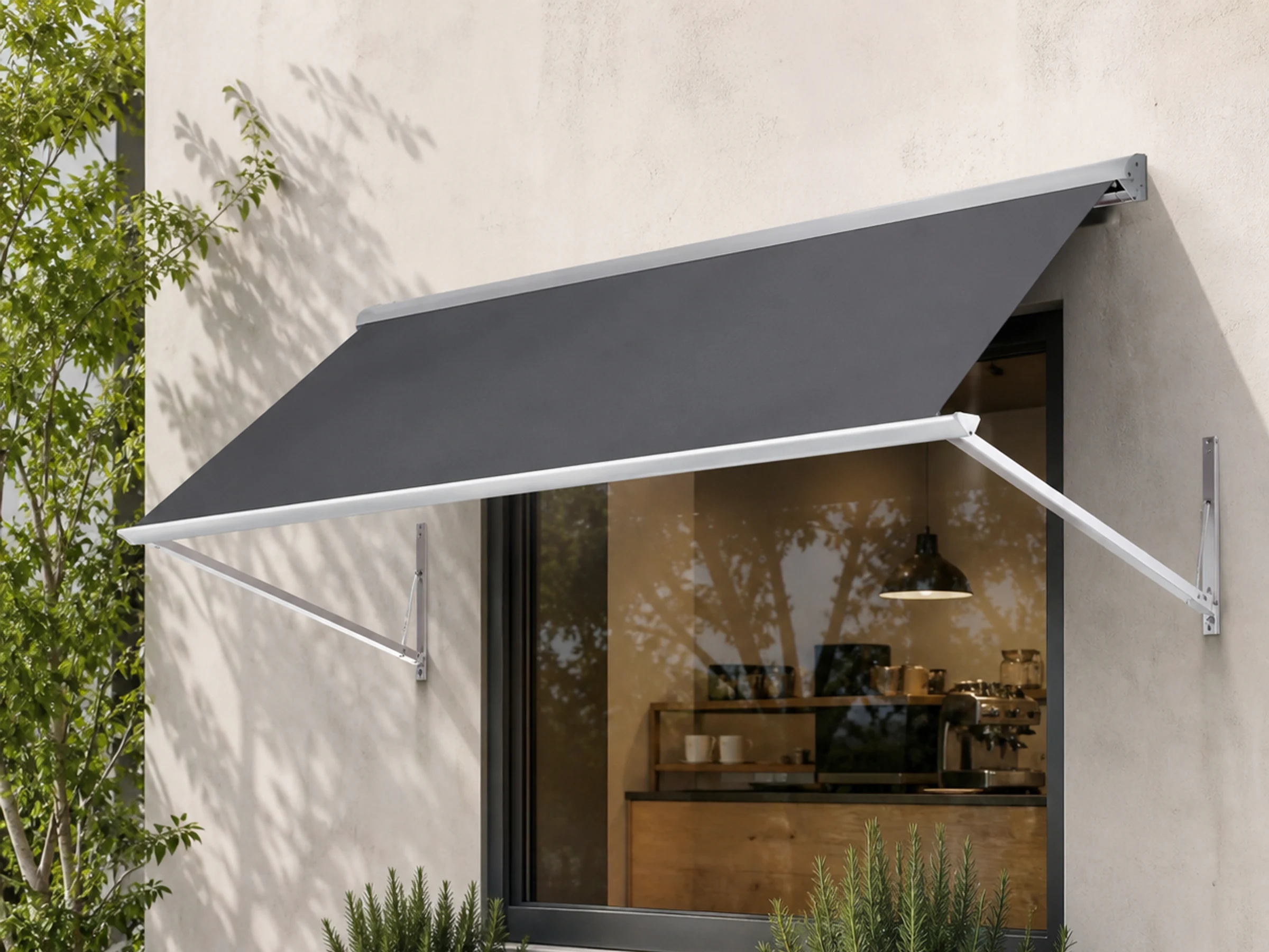 Pivot-Arm Window Awning