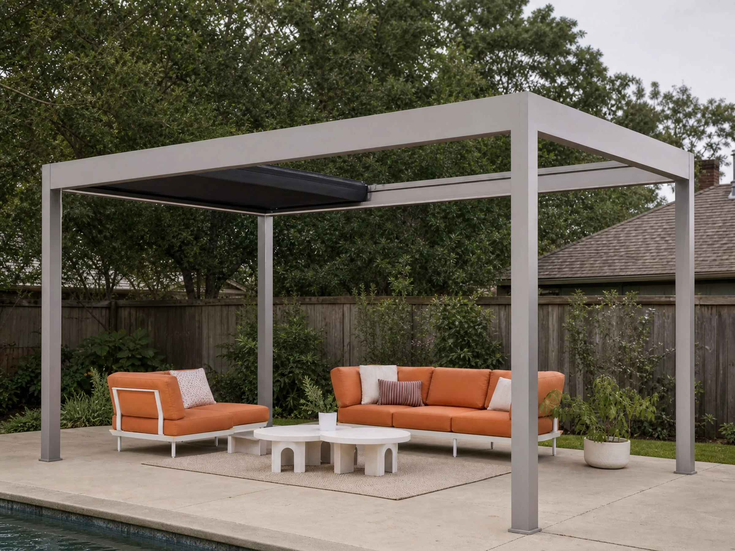Freestanding Motorized Folding Canopy