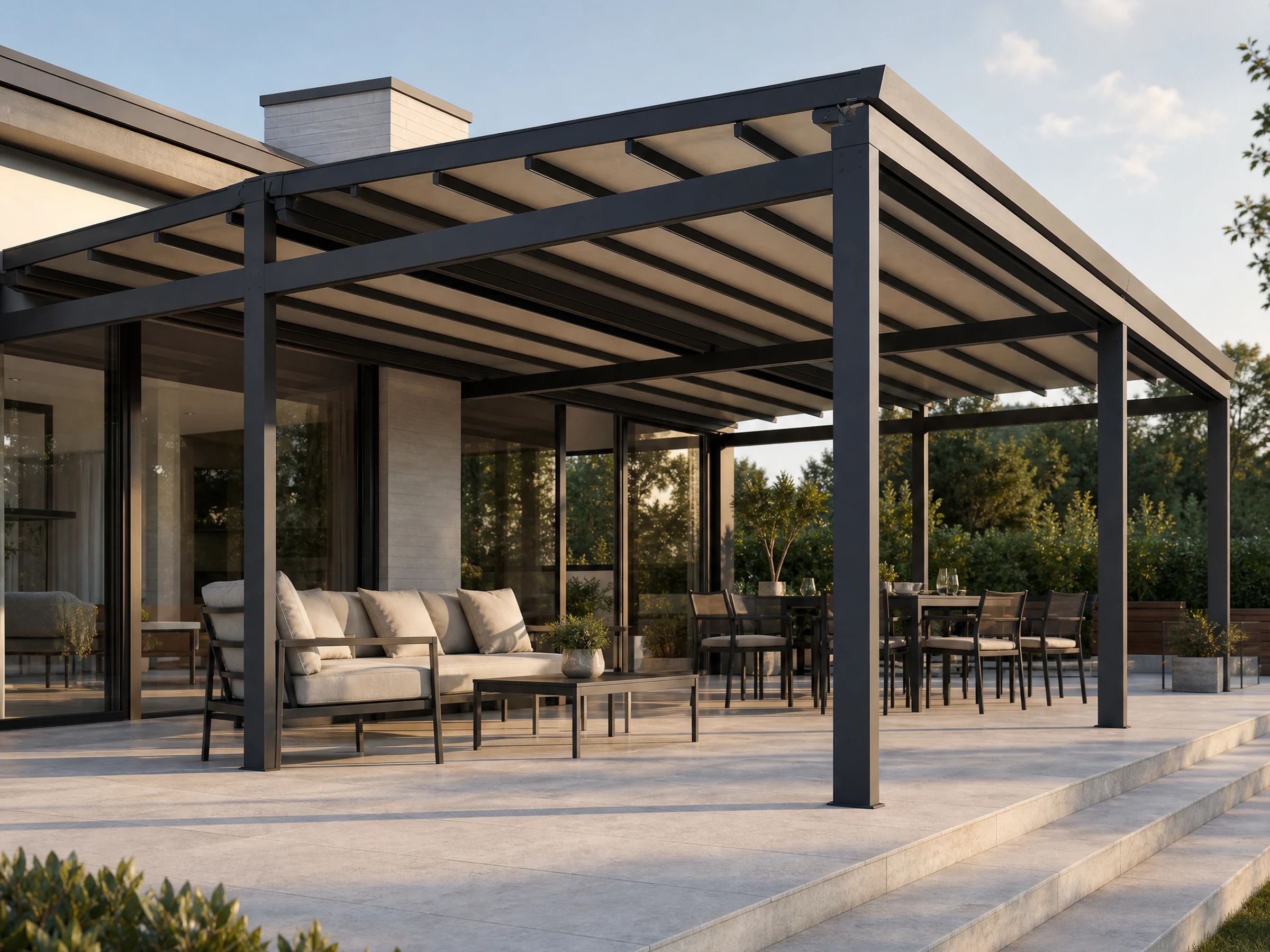 Modular Wall-Mounted Folding Canopy