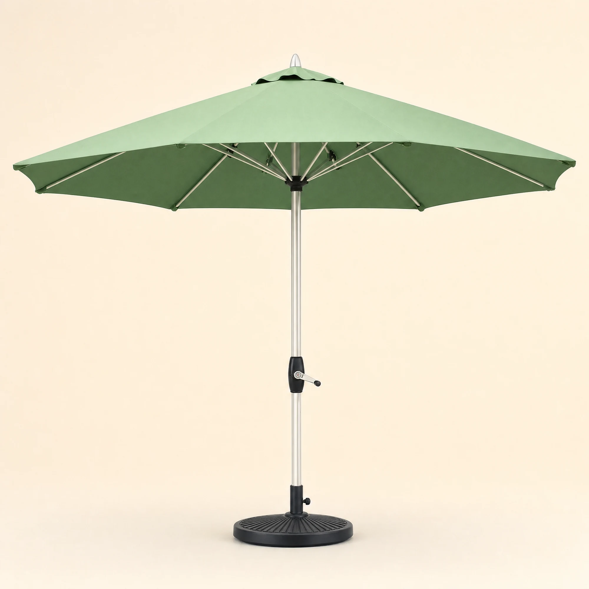 38 mm Hand-Crank Aluminum Umbrella - Mint Green