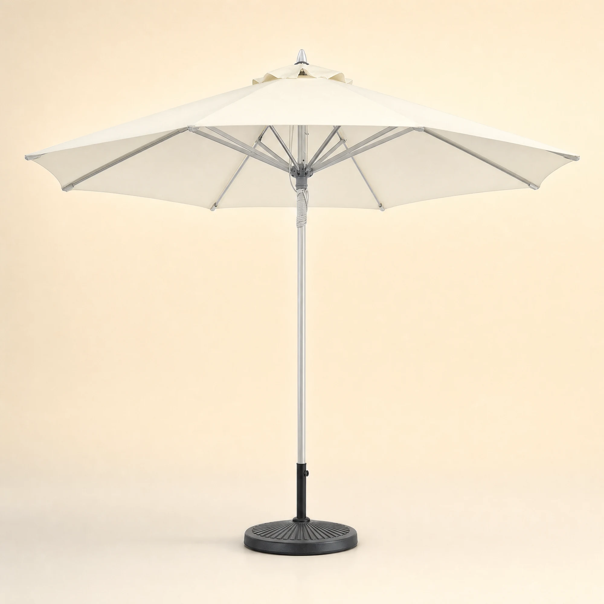 38 mm Pulley Brushed-Aluminum Umbrella - White