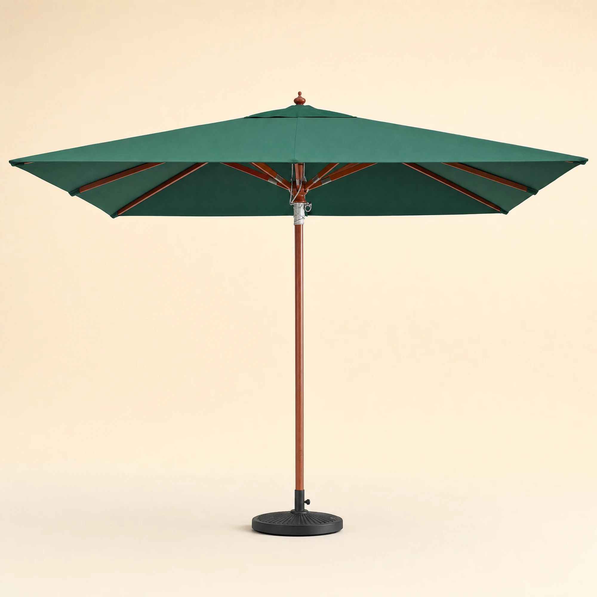 48 mm Luxury Wooden Umbrella - Dark Green