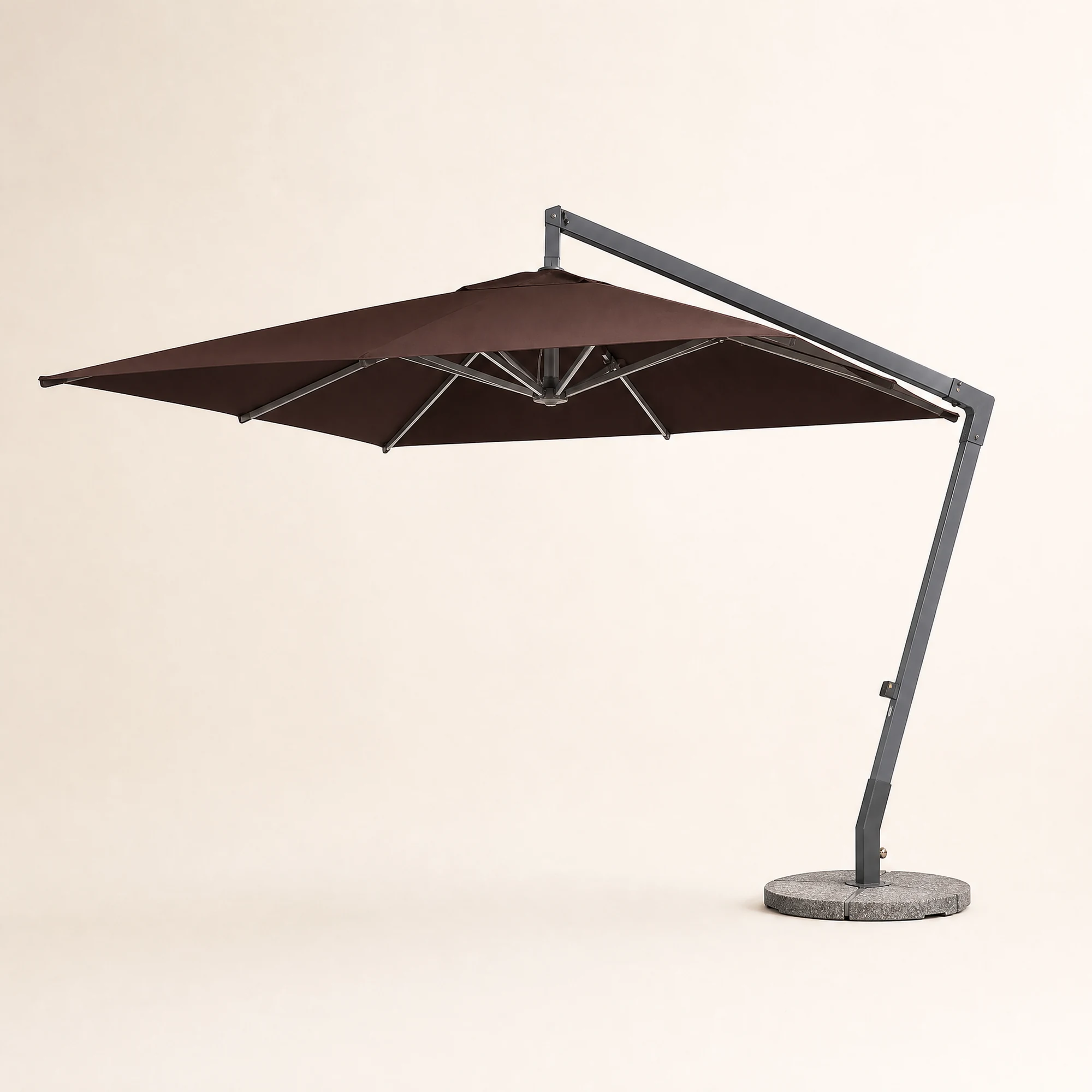 Aluminum Hanging Patio Umbrella - Dark Brown