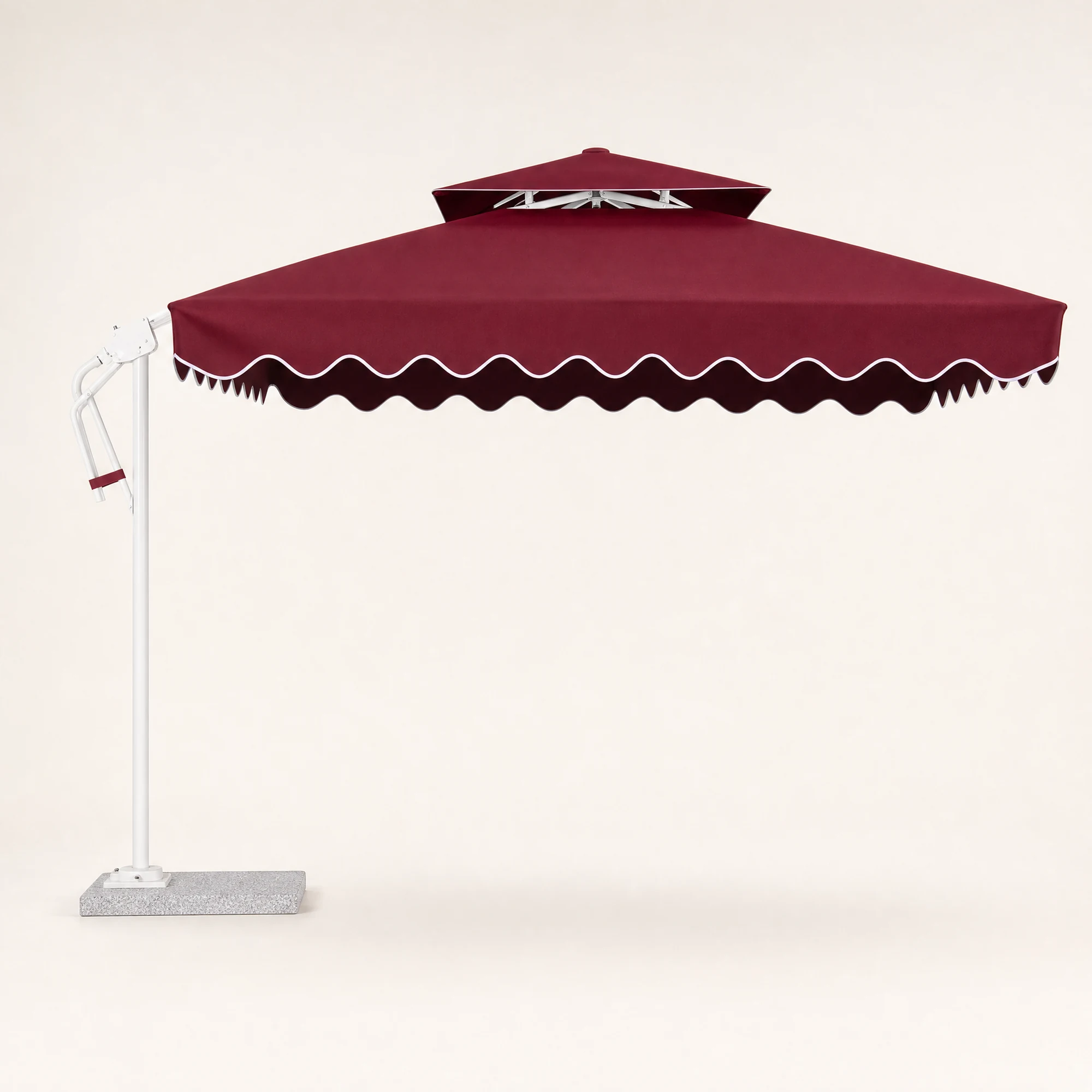 Aluminum Side-Pole Patio Umbrella - Burgundy