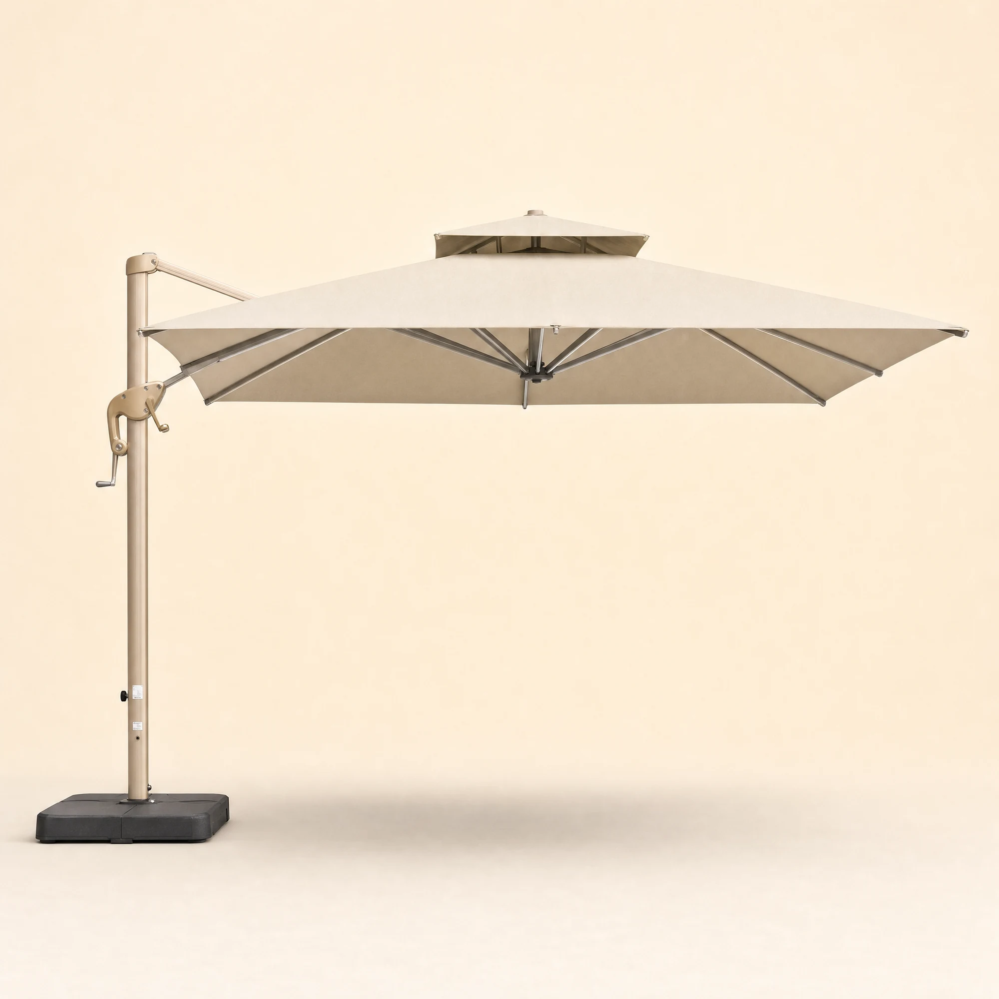 Rose-Gold Medium Cantilever Umbrella - Ivory